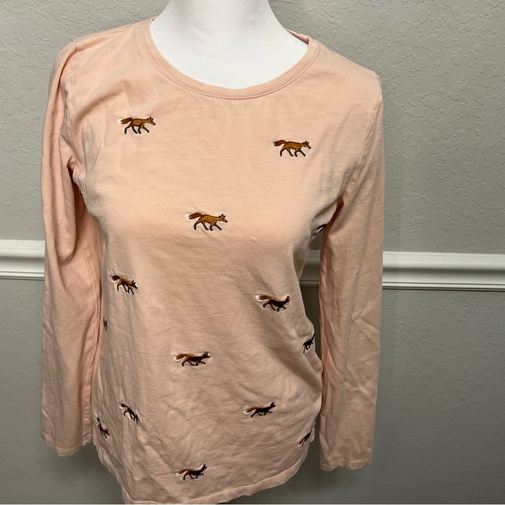TALBOTS WOMEN LONGSLEEVE WITH FOX EMBROIDERY